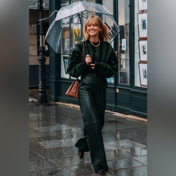 GAP Pants - Vintage Gap Real Leather Bootcut Pants Women 10 Dark Green Western Cowgirl Grung